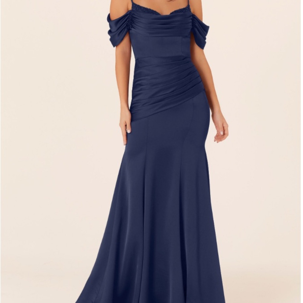 NWT Morilee Luxe Satin Fit and Flare Bridesmaids Dress in Sapphire (Size 20)